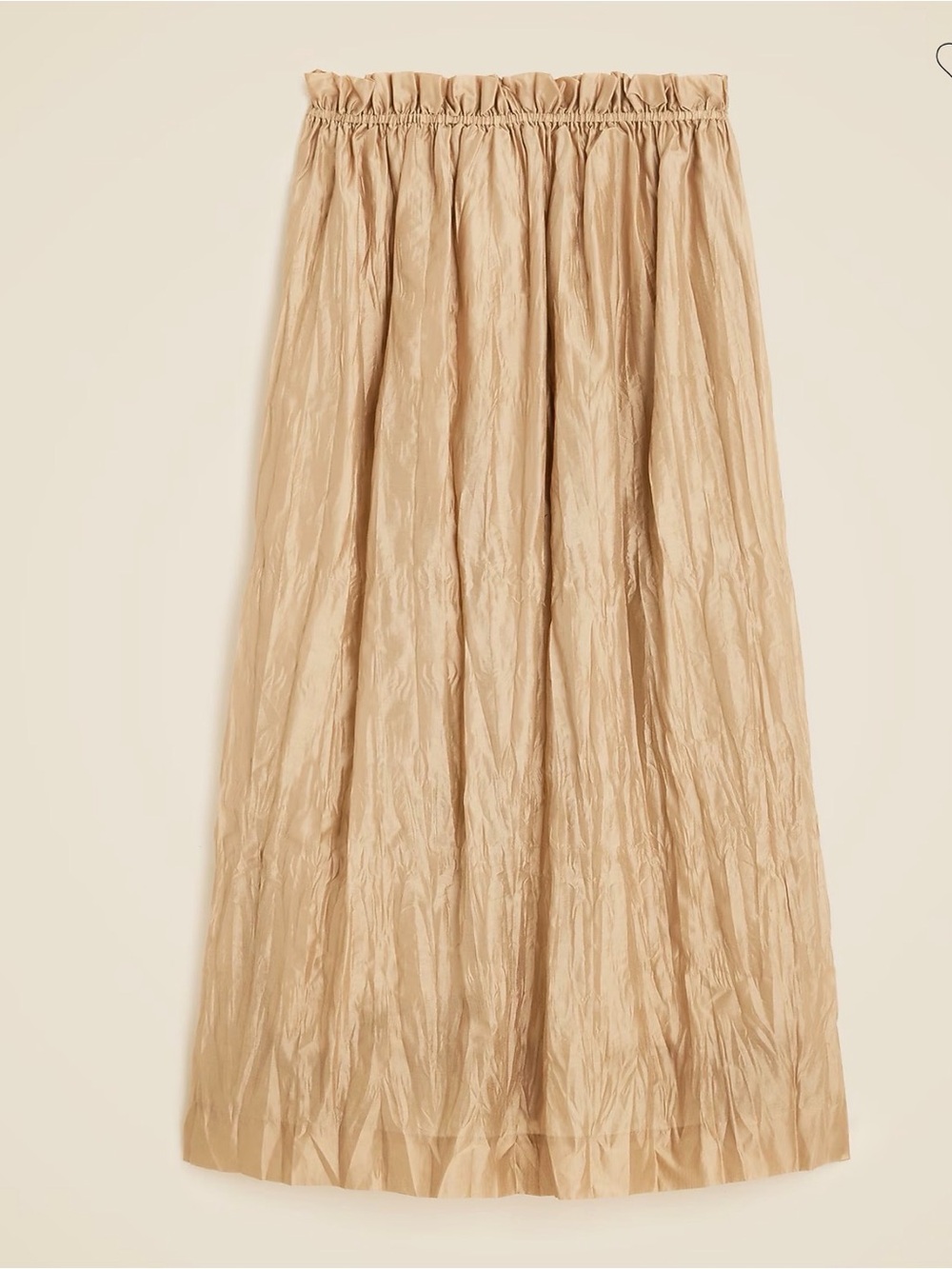 J. Crew Crinkled Gathered Waist Skirt Beautiful Neutral Color, Size Small, NWT
